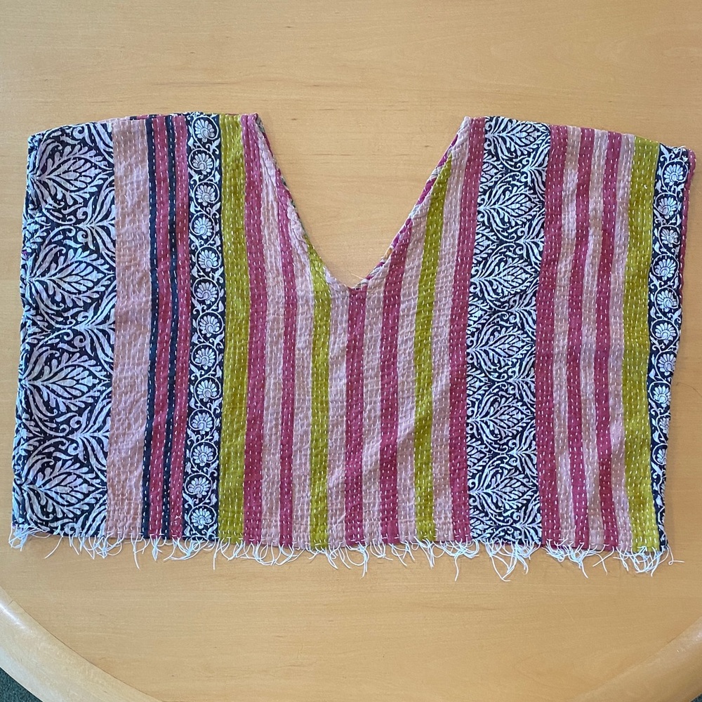 Kantha Bae Original V Neck Crop Top Reversible